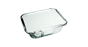 Bak | Aluminium | 450ml | opstaande rand | incl. Deksel | 142x116x41mm | zilver | 250 stuks