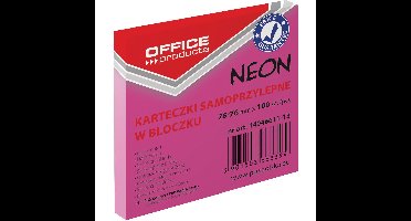 OFFICE products memoblok Neon, 76 x 76 mm, 100 vel, neonroze