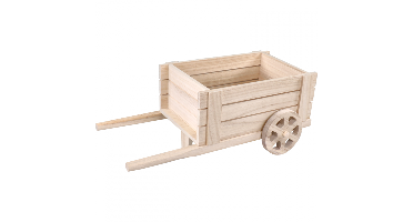 Bierverpakking, Kruiwagen Hout, 6 flessen, 38x20x15cm