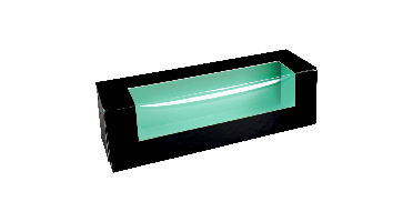 Macarondoosje | karton + PP | 165x47x47mm | zwart/mintgroen | 400 stuks