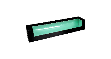 Macarondoosje | karton + PP | 260x47x47mm | zwart/mintgroen | 400 stuks