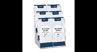 Folderhouder europel 6 vaks 1/3 a4 transparant