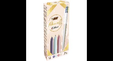 Bic 4-kleurenbalpen Pearl, doos van 12 stuks, assorti