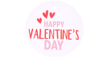 Label | kraftpapier | Happy Valentine's Day | Ø5cm | roze/rood | 50 stuks