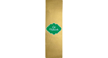 Etiket | Verzendetiket | papier | Eid Mubarak | 200x60mm | groen/goud/wit | rol à 100 stuks