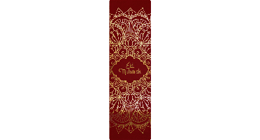 Etiket | Verzendetiket | papier | Eid Mubarak | 200x60mm | rood/goud | rol à 100 stuks
