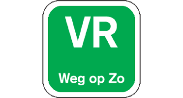 Label | VR weg op | papier | afwasbaar | 19x19mm | groen | rol à 1000 stuks