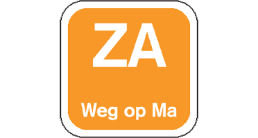 Label | ZA weg op | papier | afwasbaar | 19x19mm | oranje | rol à 1000 stuks