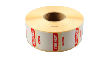 Label | Daglabel wo | papier | beschrijfbaar | 25x25mm | rood | rol à 1000 stuks