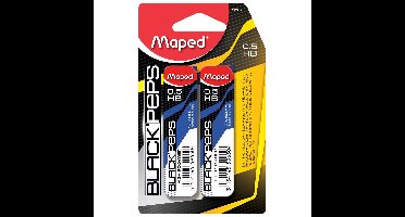Maped Black'peps potloodstiften, 0,5 mm, HB, blister van 2 etuis van 12 stuks