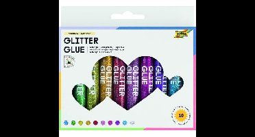 Glitterlijm folia 9.5ml 10 kleuren | 12 stuks