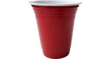 Partycup | PP | reusable | 300ml | 12oz | Ø95mm | rood | 1000 stuks