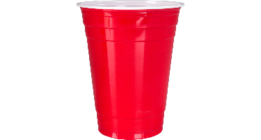Partycup | PP | reusable | 400ml | 16oz | rood | 1000 stuks