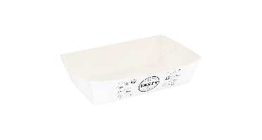 Bak | Karton + kleicoating | A9 | TASTY | snackbak | 120x70x35mm | wit | 400 stuks