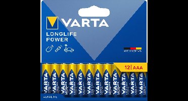 Varta batterij Longlife Power AAA, blister van 12 stuks