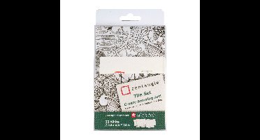 Tekenset sakura zentangle set 20 patronen wit | 35 stuks