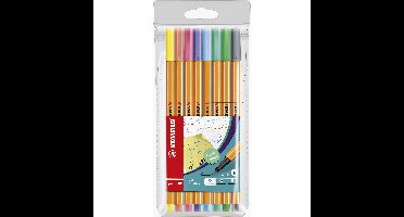 Fineliner stabilo point 88/8 f pastel ass 8st | 10 stuks