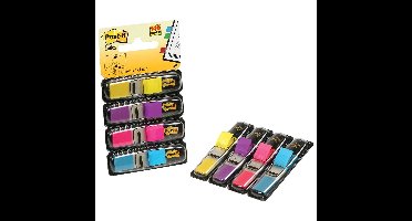 Post-it Index Smal, 4 x 35 tabs, geel, paars, roze en helderblauw