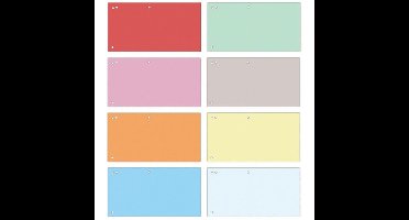 OFFICE products verdeelstroken, 240 x 105 mm, pak van 100 stuks, geassorteerde kleuren