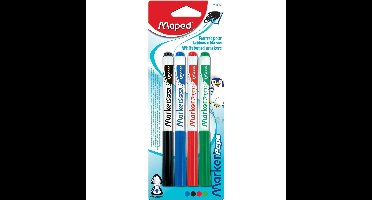 Maped whiteboardmarker Marker'Peps, blister van 4 stuks in geassorteerde kleuren