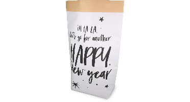 Zak | Cadeauzak | Kraftpapier | 40/ 14x58.5cm | Ohlala | wit/zwart | 100 stuks