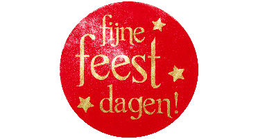 Etiket | Cadeauetiket | papier | Fijne Feestdagen | ∅45mm | rood/goud | rol à 500 stuks
