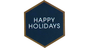 Etiket | papier | Happy Holidays Hexagon | 46x40mm | blauw/wit | rol à 500 stuks