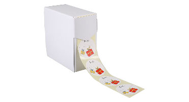 Etiket | Cadeauetiket | papier | Voor.. | ∅40mm | rood/geel/wit | rol à 500 stuks