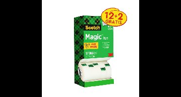 Plakband scotch magic 810 19mmx33m mat 12+2 | 2 stuks