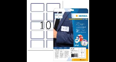Naambadge etiket herma 4410 80x50 wit blauw 200st