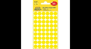 Etiket avery 3144 rond 12mm geel 270st | 10 stuks