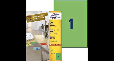 Etiket avery 3472 210x297mm a4 groen 100st | 5 stuks