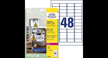 Etiket avery l4778-20 45.7x21.2mm wit 960stuks