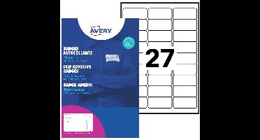 Naambadge etiket avery l4784-20 63.5x29.6mm 540st