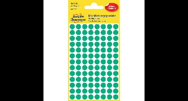 Etiket avery 3012 rond 8mm groen 416st