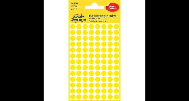 Etiket avery 3013 rond 8mm geel 416st | 10 stuks