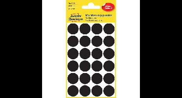 Etiket avery 3003 rond 18mm zwart 96st | 10 stuks