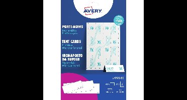 Tentkaart avery l4795-20 180x60mm wit 40st