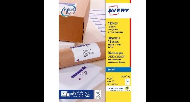 Etiket avery j8159-100 63.5x33.9mm wit 2400stuks