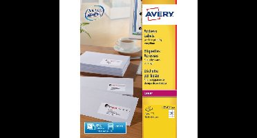 Etiket avery l7160-40 63.5x38.1mm wit 840stuks