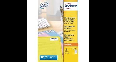 Etiket avery l7656-25 46x11.1mm wit 2100stuks