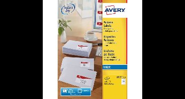 Etiket avery j8159-10 63.5x33.9mm wit 240st