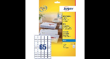Etiket avery j8651-10 38.1x21.2mm wit 650st