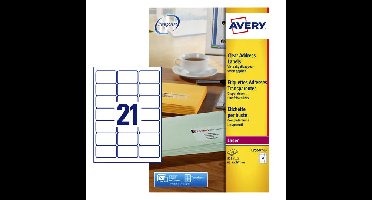 Etiket avery l7560-25 63.5x38.1mm tr 525st