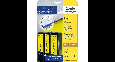 Rugetiket avery breed 61x192mm zelfklevend geel