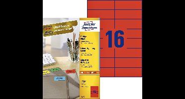 Etiket Avery Zweckform 3452 105x37mm rood 1600stuks