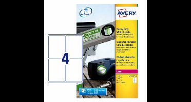 Etiket avery l4774-20 99.1x139mm wit 80stuks