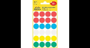 Etiket avery 3089 rond 18mm assorti 96st | 10 stuks