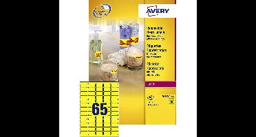 Etiket avery l7651y-100 38.1x21.2mm geel 6500stuks