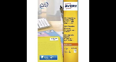 Etiket avery l7651y-25 38.1x21.2mm geel 1625stuks